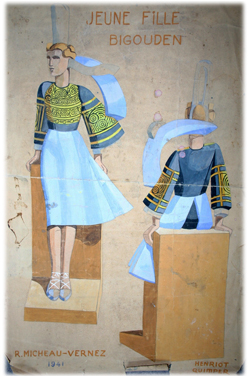 aquarelle de la jeune bigoudene
